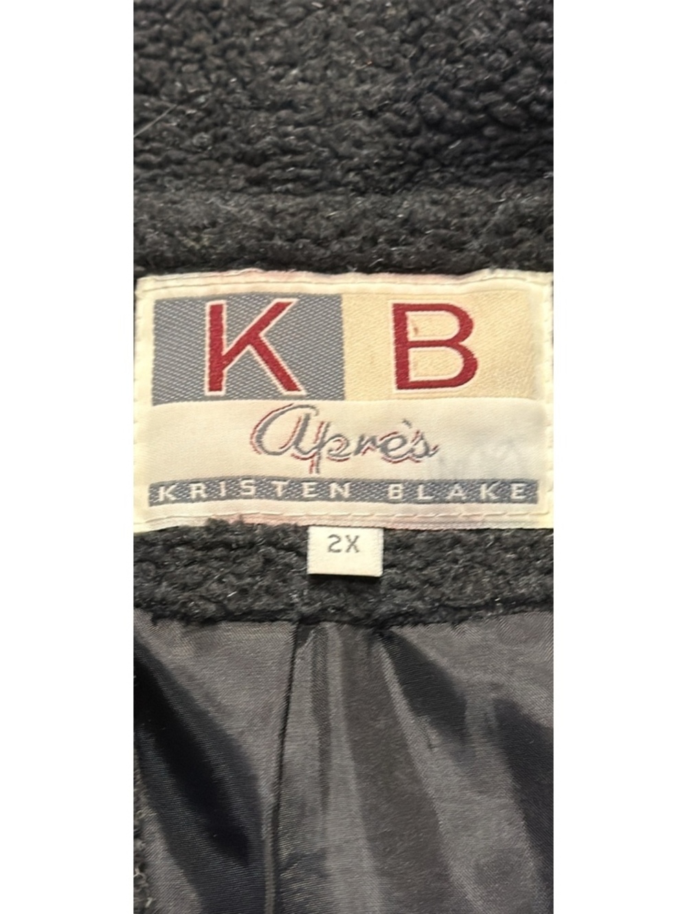 Kristen Blake Vintage Après Sherpa Teddy Coat black Woman Size 2X Made in USA